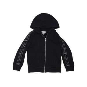 Givenchy Kid's Black Silver Glitter Logo Arms Hoodie Sweatshirt Jacket- Girl 6